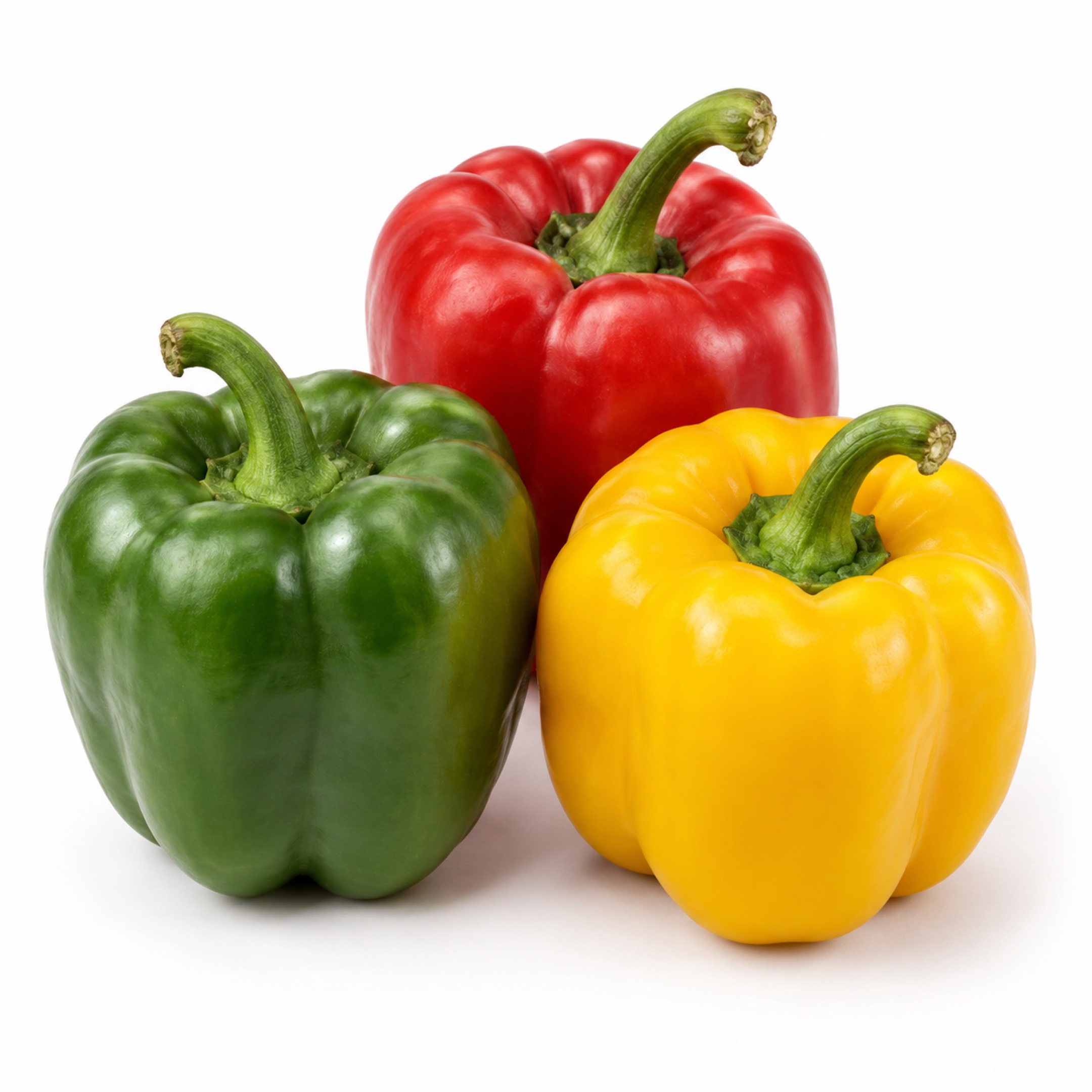Pimientos rojo, verde y amarillo congelados